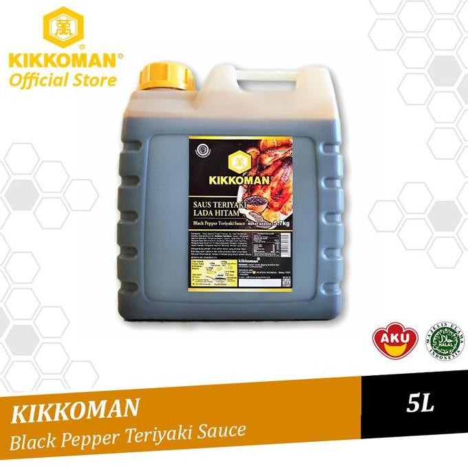 

Ready Kikkoman Black Pepper Teriyaki Sauce Saus Lada Hitam Halal Jerigen 5L