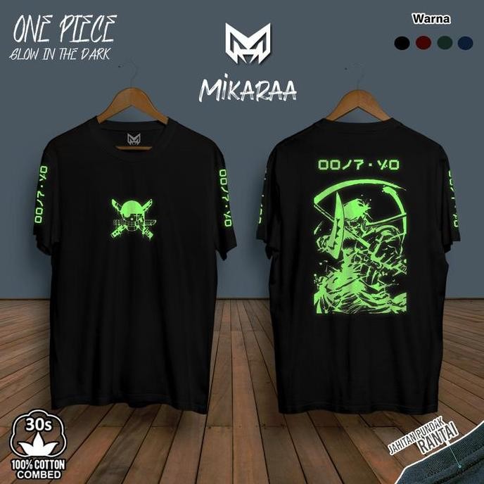 Terlaris Kaos Baju Anime One Piece Roronoa Zoro Glow In The Dark SALE