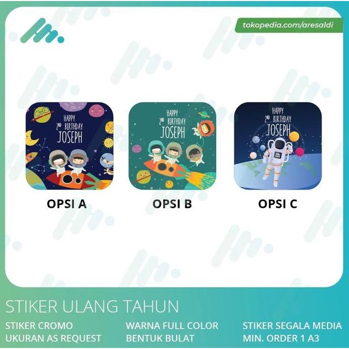 

ready label stiker ASTRONAUT Ulang Tahun Anak - sticker bisa custom ASTRONOT