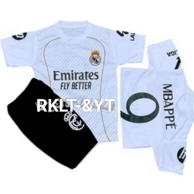 Ready Stelan Baju Bola Anak Mbappe Real Madrid Argentina Messi Portugal Inter Miami Ronaldo Jersey M