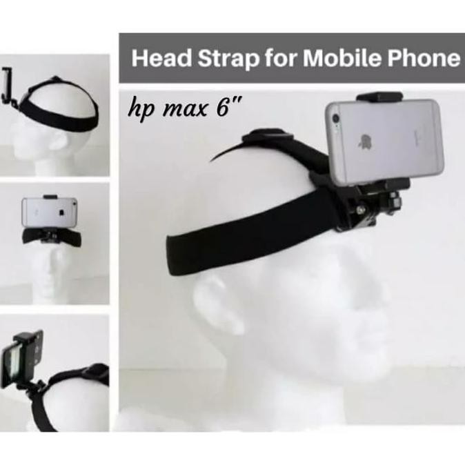 Ready Head Strap Hp Tali Kepala Belt Mounting Vlog For Handphone / Smartphone / Action Camera
