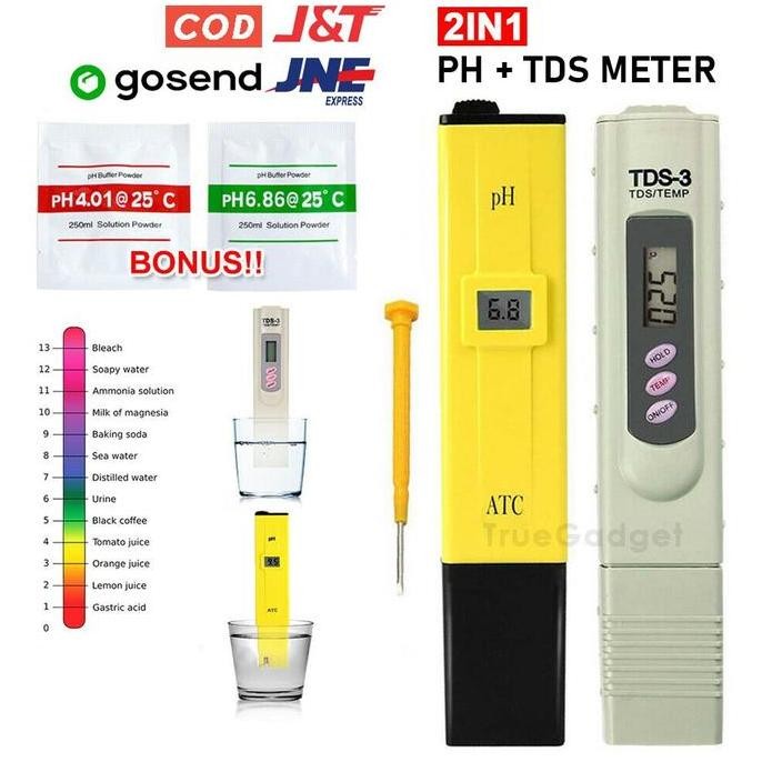 Paket PH Meter Air Digital Dan TDS Meter Pengukur Kualitas Air Minum murah