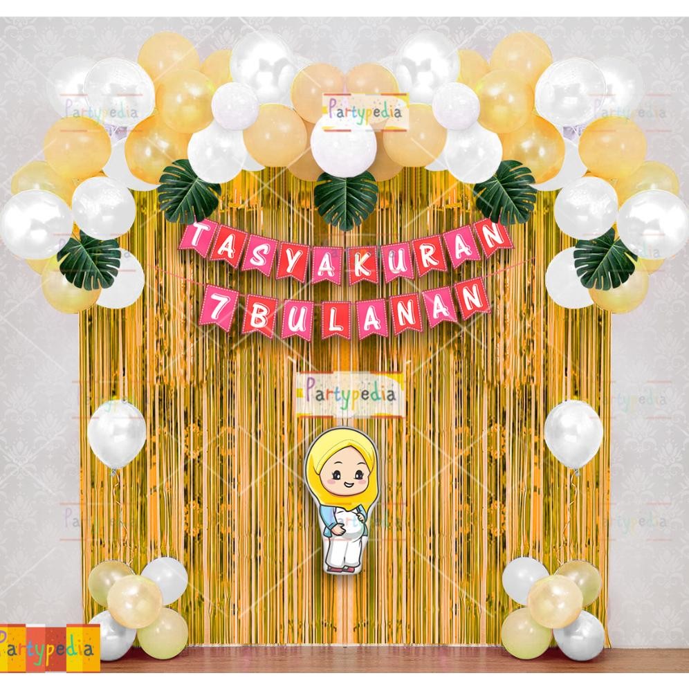 BACKDROP DEKORASI TASYAKURAN 7 BULANAN KEHAMILAN