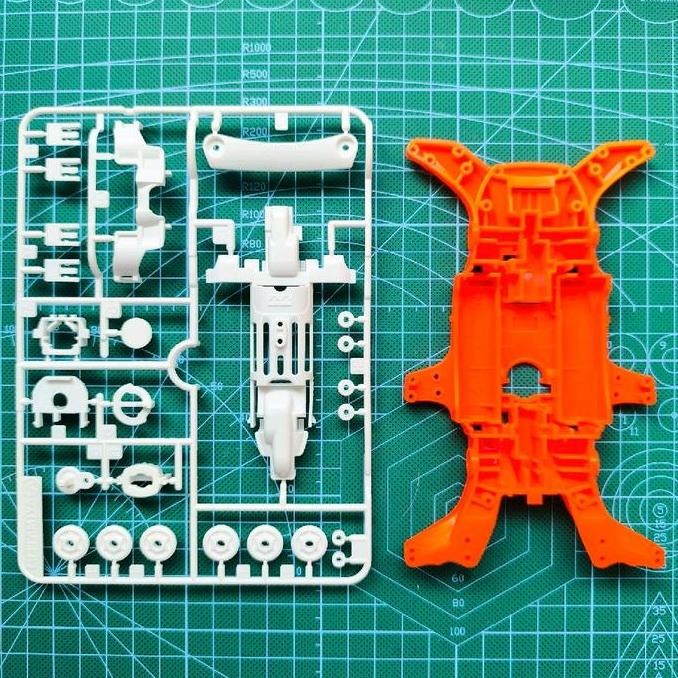 MA Chassis Orange + Gearbox Putih Original loosepack Tamiya