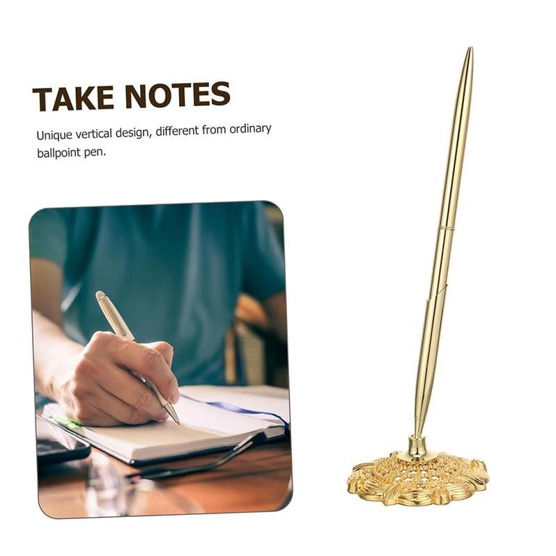 

Premium Pena Meja Perak / Mudah Dibongkar / Logam Ballpoint Membawa Pen Stand High Quality