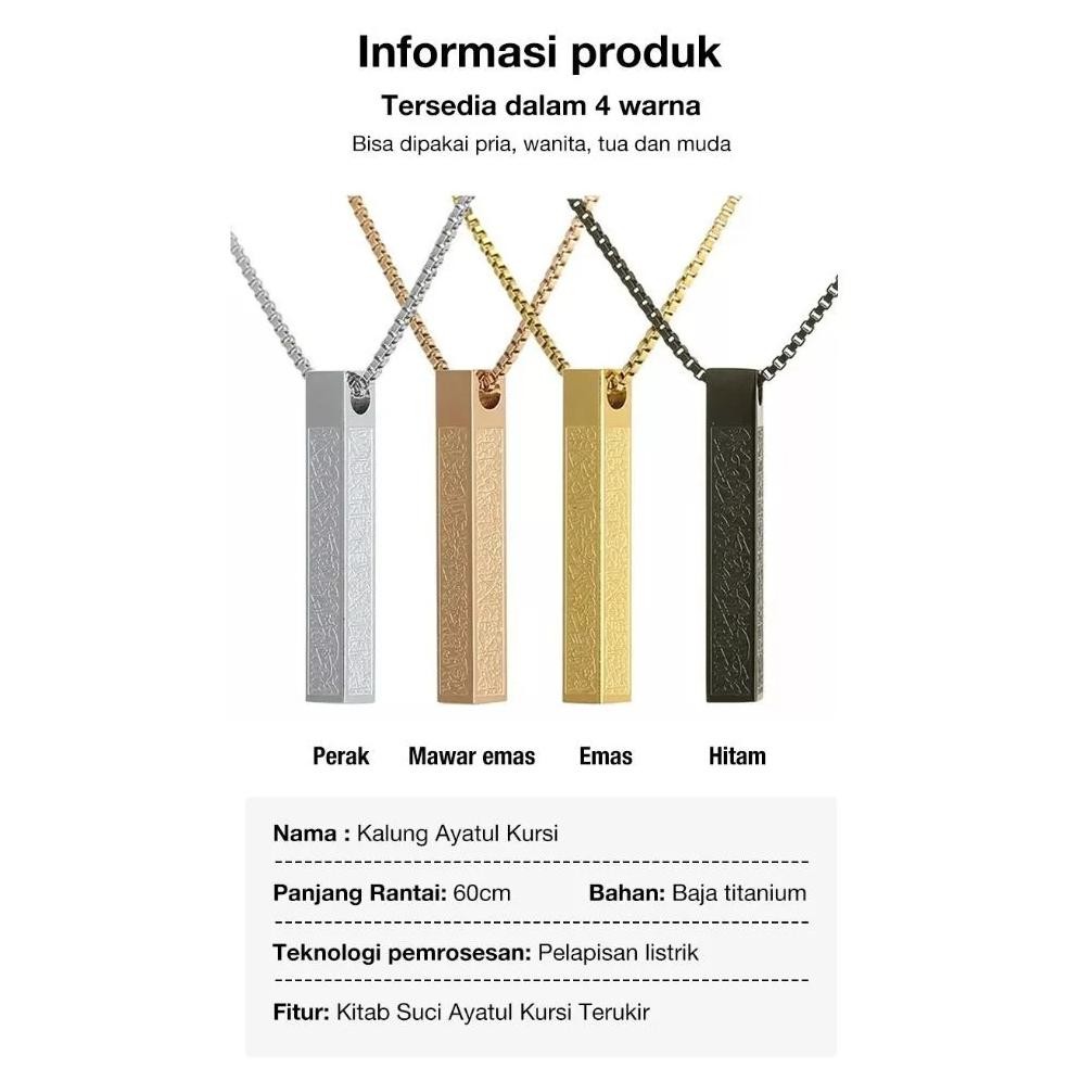 HJK Kalung Allah Muhammad Ayat  Tulisan Arab Titanium Tidak Pernah Pudar kalung lafadz allah Kalung 