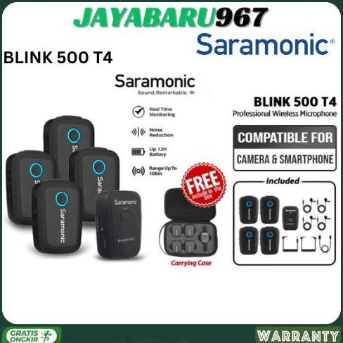 Saramonic Blink 500 T4, Mic Wireless 4 Mic Atau 4 Channel For Vlog Podcast Studio New Stok