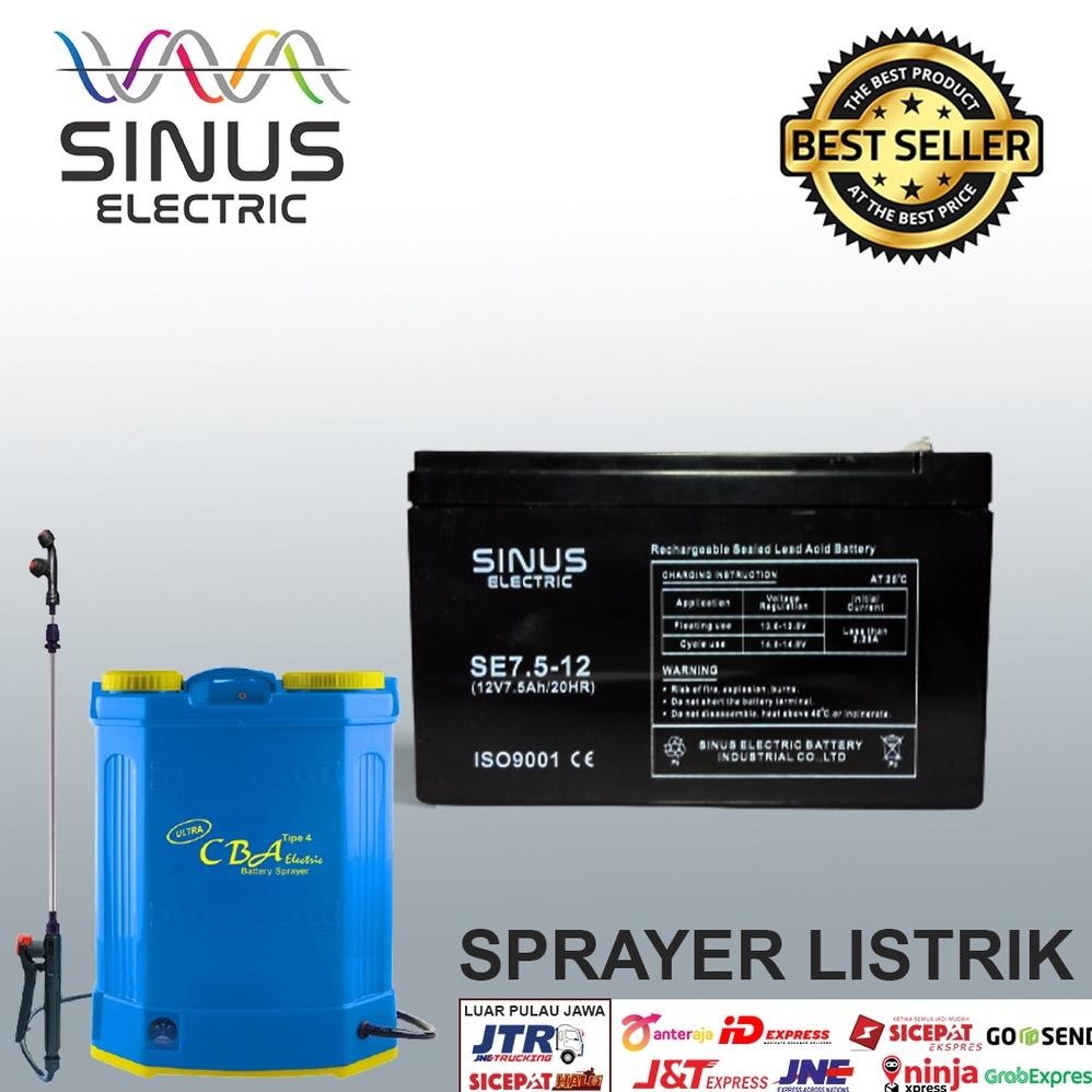 Aki sprayer listrik 12V 7.5AH Aki VRLA SINUS 7.5-12