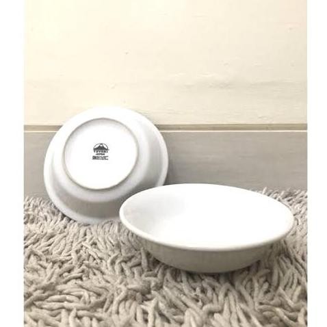 Buruan serbu] Piring Puding Keramik Beling Putih Polos Saji Snack Es Krim Restoran