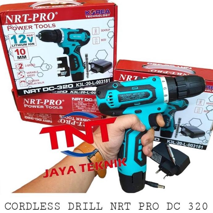 MESIN BOR CORDLESS NRT PRO DC 320 12V / CORDLESS DRILL NRT PRO DC320