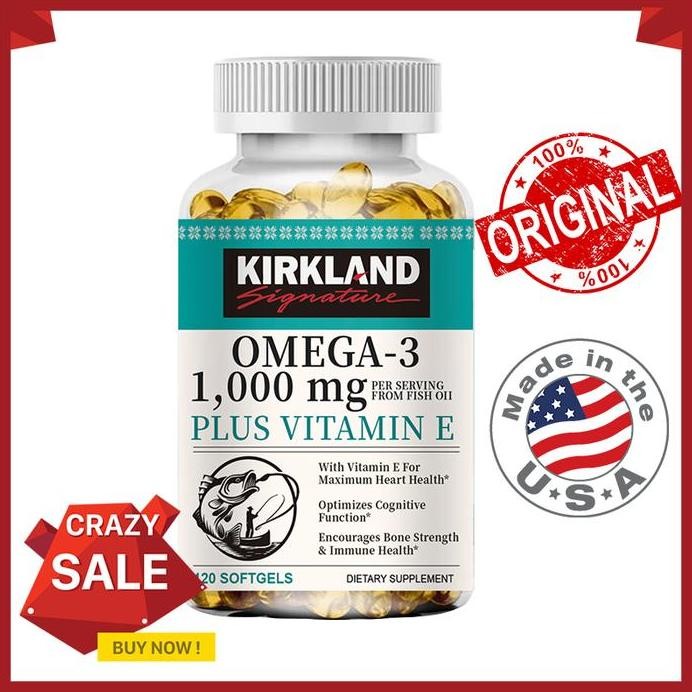 

Terlaris Suplemen Minyak Ikan Kirkland Omega 3 - 1000 Mg Per Porsi - 600 Epa & 400 Dha & Vitamin E - Mendukung Kesehatan Jantung & Otak - Rasa Lemon, Bebas Gmo - 120 Softgels