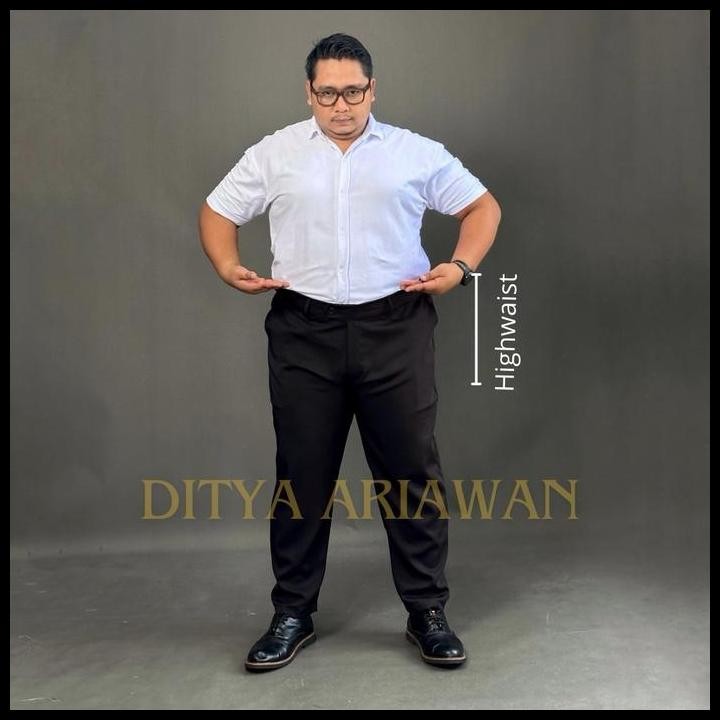 Celana Panjang Kerja Formal Jumbo Pria Slimfit Stretch Karet Original Best Seller