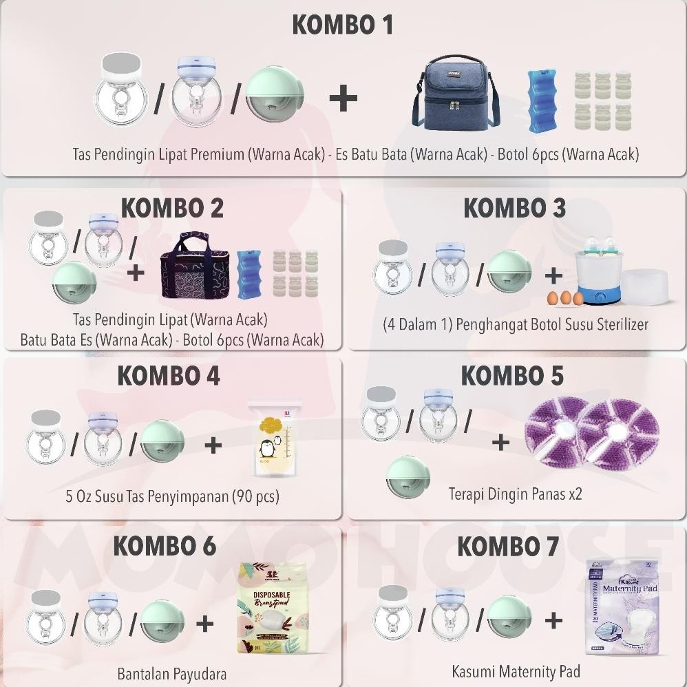 Ready Momo House Wearable Breastpump Pompa Asi Electric Tanpa Kabel Pompa Asi Handsfree Pompa Asi El