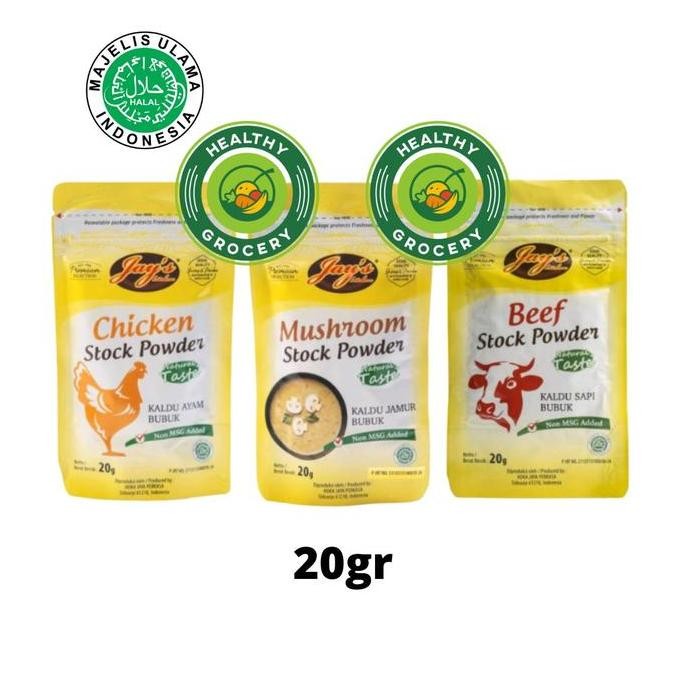 

*****] Jay's Pouch Beef Stock / Chicken Stock / Mushroom Stock Powder 20gr / Jay's / Bumbu Dapur
