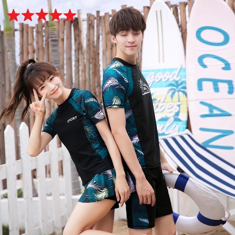 ready family set setelan couple baju renang wanita pria keluarga lengan pendek pakaian dewasa orang 