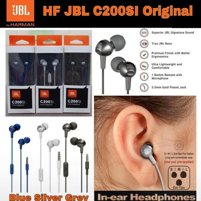 sale handsfree headset jbl c200si by harman in ear earphone original