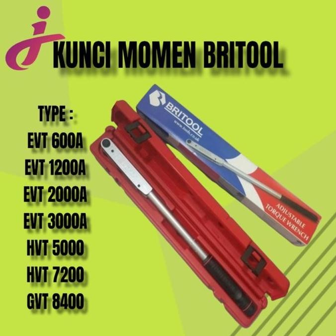 BRITOOL KUNCI TORSI MOMEN EVT 600 /1200 / 2000 / 3000 / 5000 / 7200 Asli