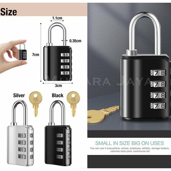 GEMBOK Koper 2in1 Pintu Bagasi Kunci Angka Kode Kecil Asli
