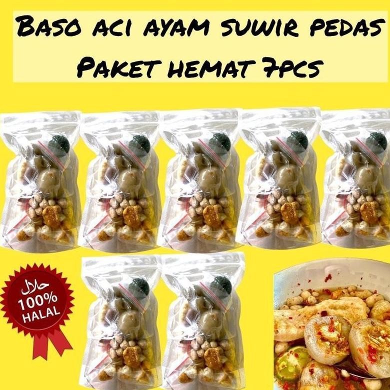 

PAKET BASO ACI AYAM SUWIR PEDAS 7BUNGKUS MAKANAN INSTAN food Kuah Mie Seblak