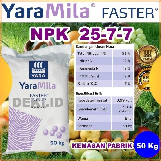 

Terlaris Npk 25 7 7 Yara Mila Faster 50 Kg Pupuk Yaramila Kargo