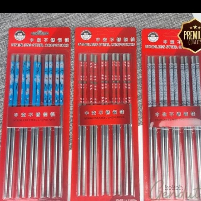 <<<<<] Sumpit Motif Stainless Korea Set | Sumpit Makan Mie Sumpit Murah