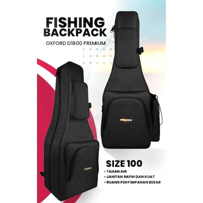 Tas Pancing Ransel Blood Warna Hitam / Tas Ransel Pancing Jumbo 100 cm Hitam