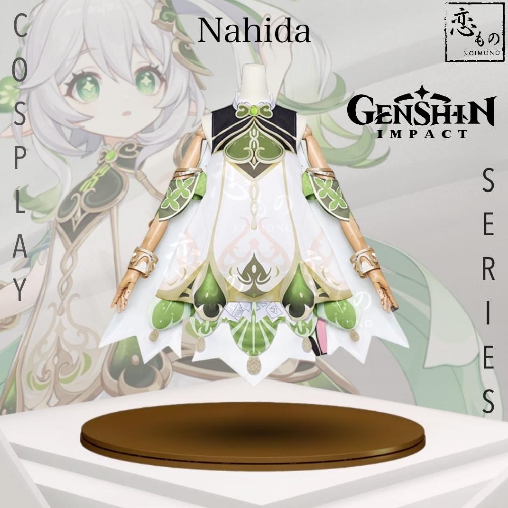 Ready StockKoimono Nahida Genshin Impact Default Costume Cosplay Set Wig / Set Kostum Cosplay Nahida