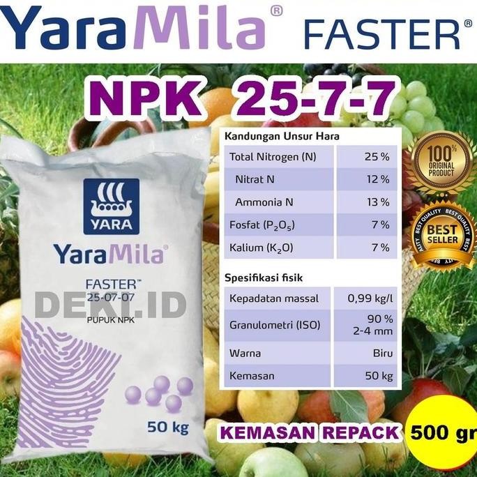 

Terlaris Pupuk Npk 25 7 7 Yara Mila Faster Yaramila Pertumbuhan Tanaman Kemasan