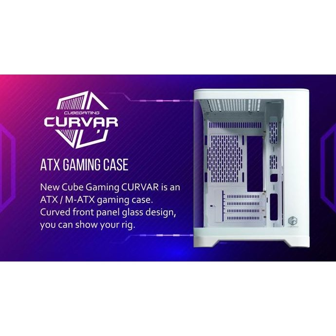 TERBARU - Case Casing PC Cube Gaming CURVAR White Putih