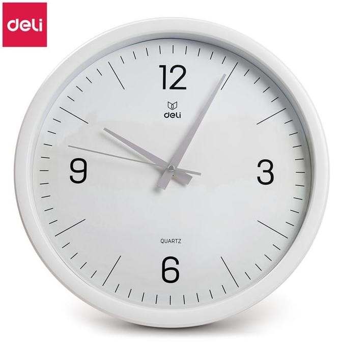 Murah Deli Jam Dinding Minimalis / Wall Clock Putih 900XS - 37 cm Non COD