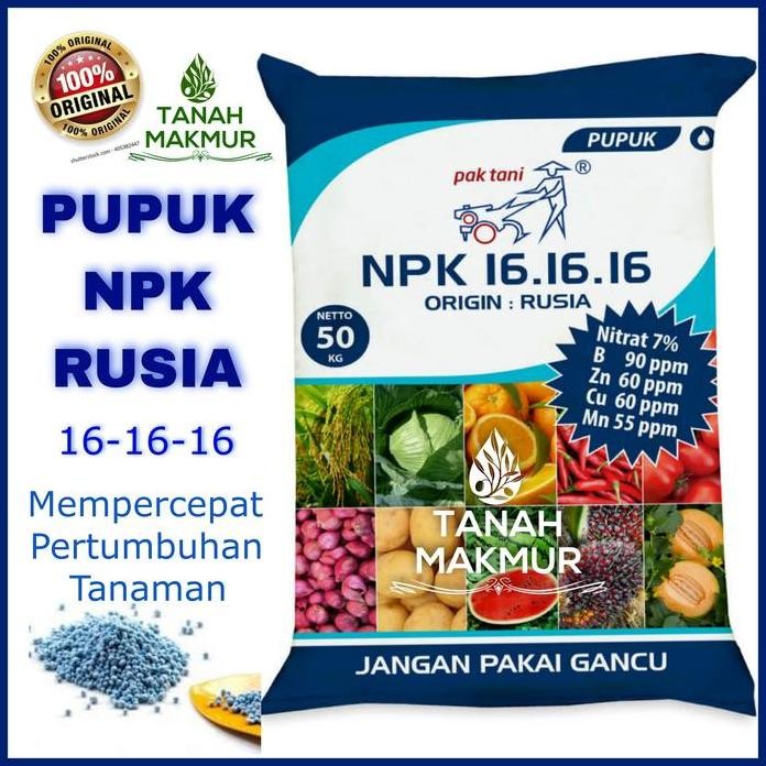 

Terlaris Pupuk Npk Rusia 16 16 16 1Kg Pak Tani Mempercepat Pertumbuhan Tanaman