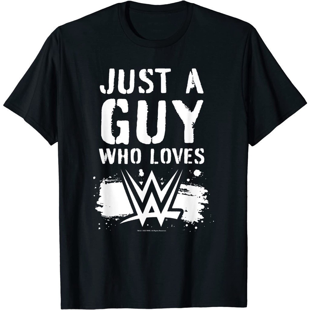 Baju Kaos Design Print WWE Just A Guy Who Loves T-Shirt Premium Cotton Combed 24s Original 100% | Pi