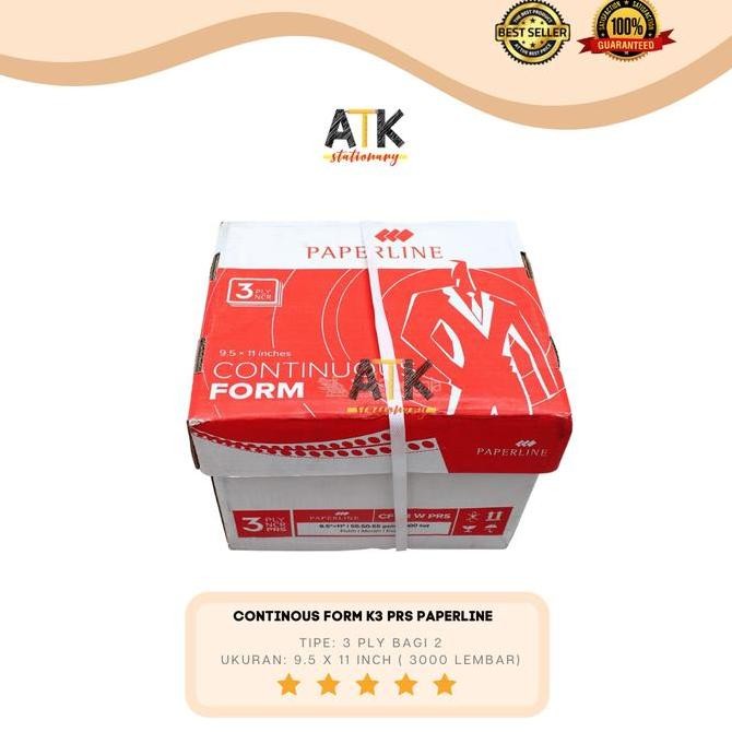 

TERBARU - Continous Form 9.5 X 11 3 Rangkap ( K3/2 PRS) Paperline atk
