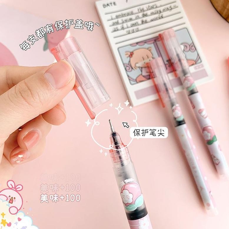 

Ready Pena Motif Kartun 1 Box Isi 6Btg Pen Tinta Cair/Pulpen Gel0.5Mm