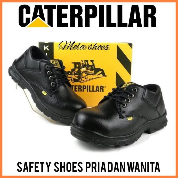 SEPATU SAFETY CATERPILLAR_PRIA DAN WANITA SOL DI JAHIT SEKELILING AWET ANTI SLIP / SEPATU KERJA BOOT