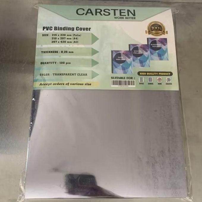 

Cover Plastik Mika Jilid Bening Transparant A4 / F4 Tebal 0.20mm 1 pack