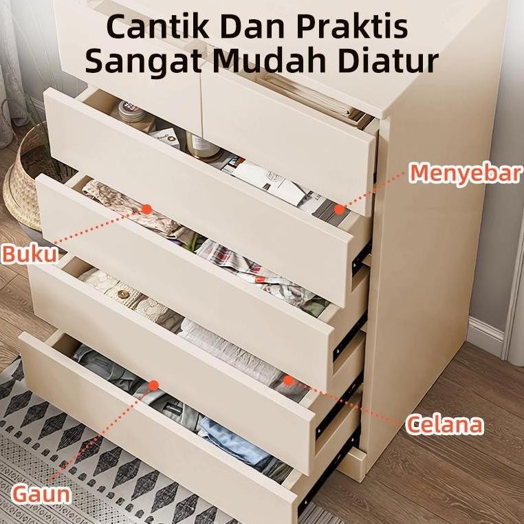 Lemari Laci Kayu/Lemari Laci Serbaguna/Laci Susun/Lemari Penyimpanan/Gaya IKEA/Estetika