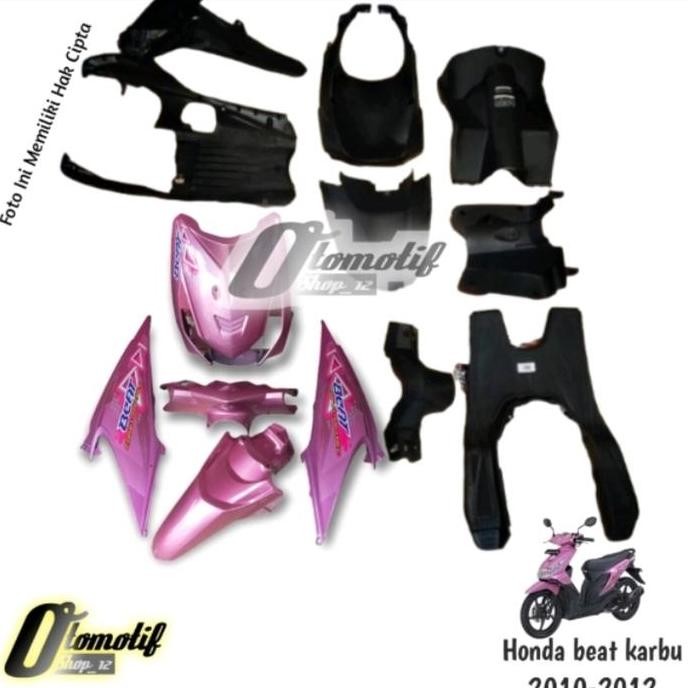 Full bodi halus kasar motor beat karbu pink berstriping 2010-2012 murah