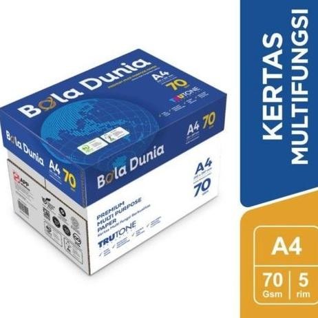 

TERBARU - [Grab/Gojek] Kertas Fotocopy Print A4 70 / 80 g Bola Dunia Box Dus