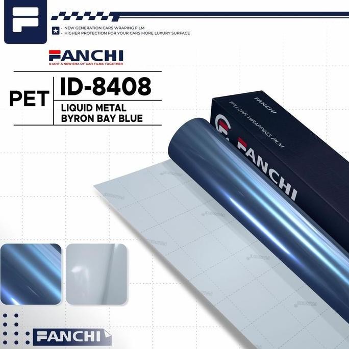 

Promo 50CM Sticker FANCHI ID-8408 Liquid Metal Byron Bay Blue PET per 50CM COD