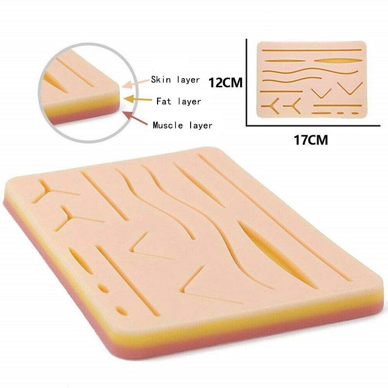 SutangAlat Suture Training Kit Model Kulit Silicone Pad Sutura Latin Jahit Luka Media Wound Suture H