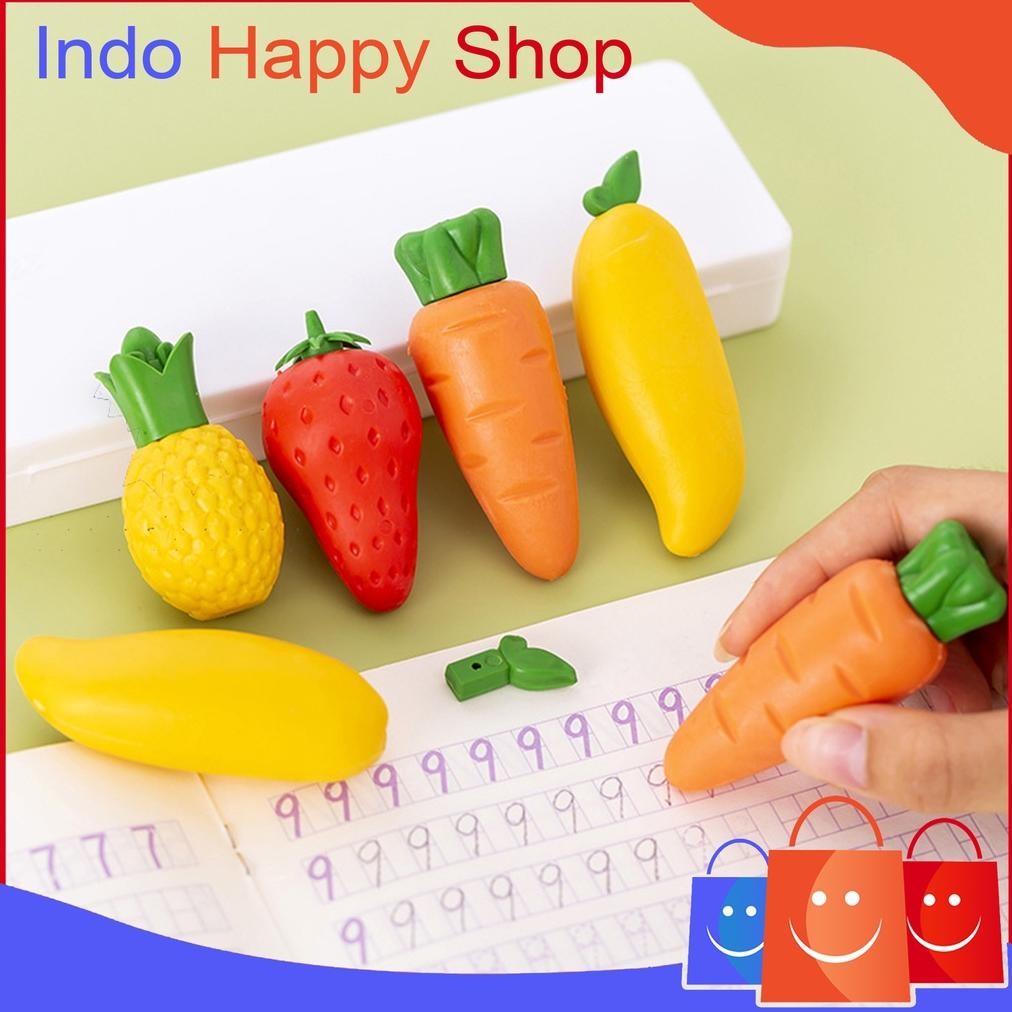 

Ready Penghapus Pensil Karakter Buah Buahan Lucu Set 3Pcs