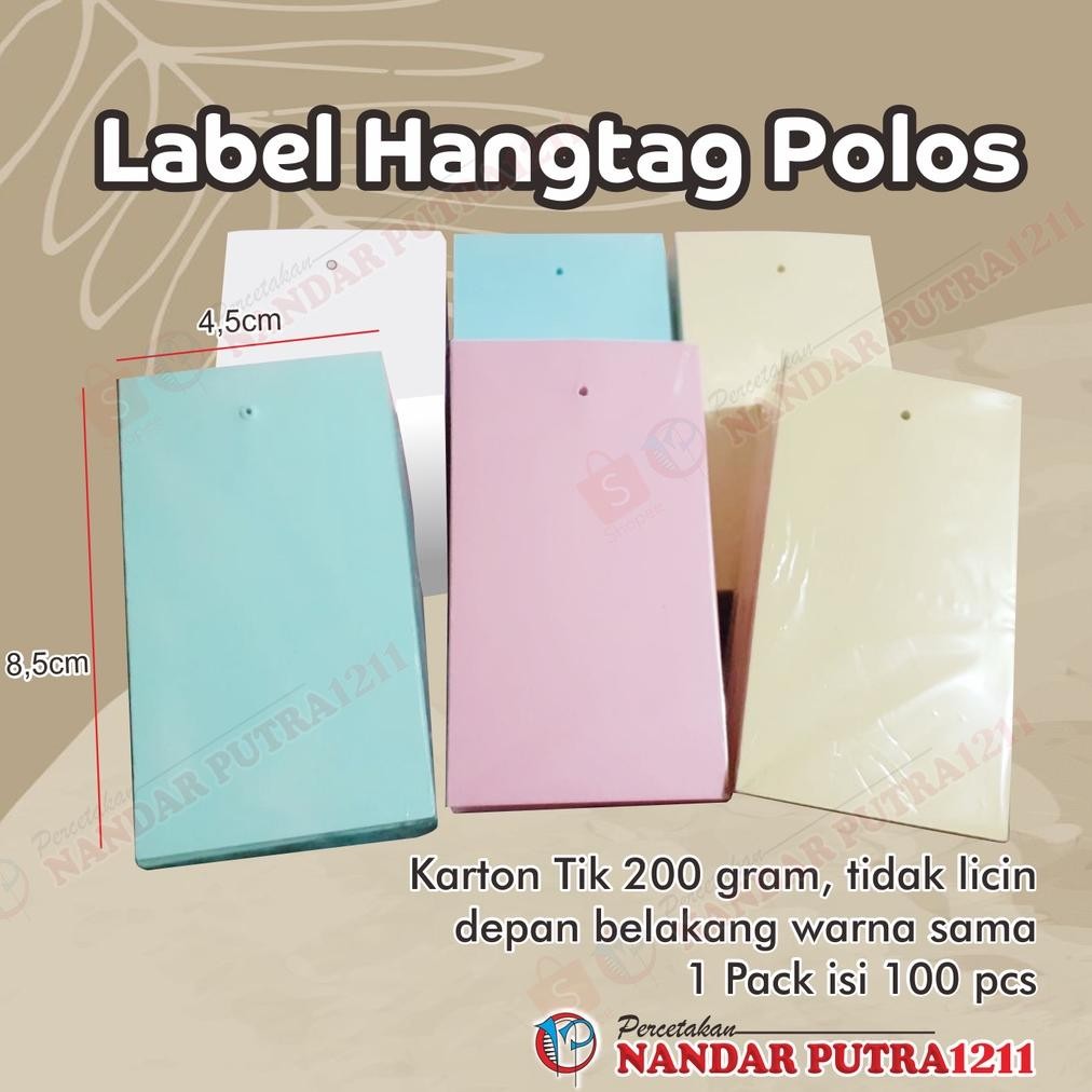 

Ready (100Pcs) Label Hangtag Polos/Hangtag Baju/Hangtag Celana/Hangtag Kaos