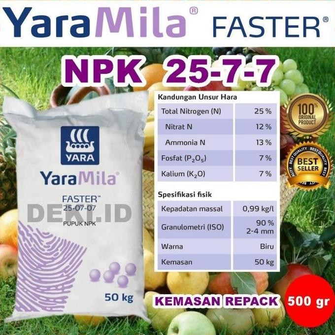 

Terlaris New Pupuk Npk Yaramila Faster 25 7 7 Tanaman Kemasan Repack 100% Ori
