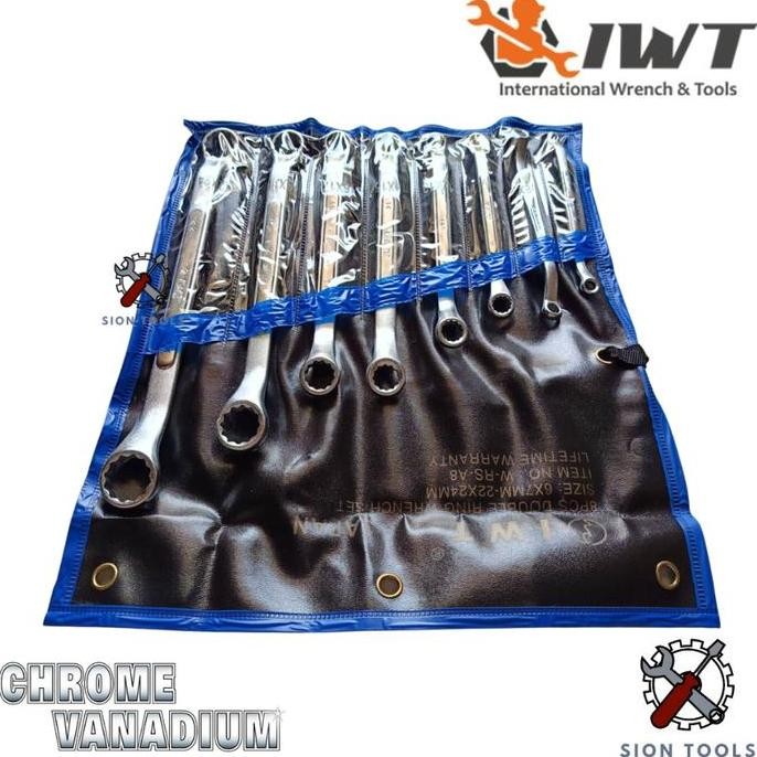 Miliki Iwt Kunci Ring Set 8 Pcs 6-24 / Double Ring Wrench Set Iwt