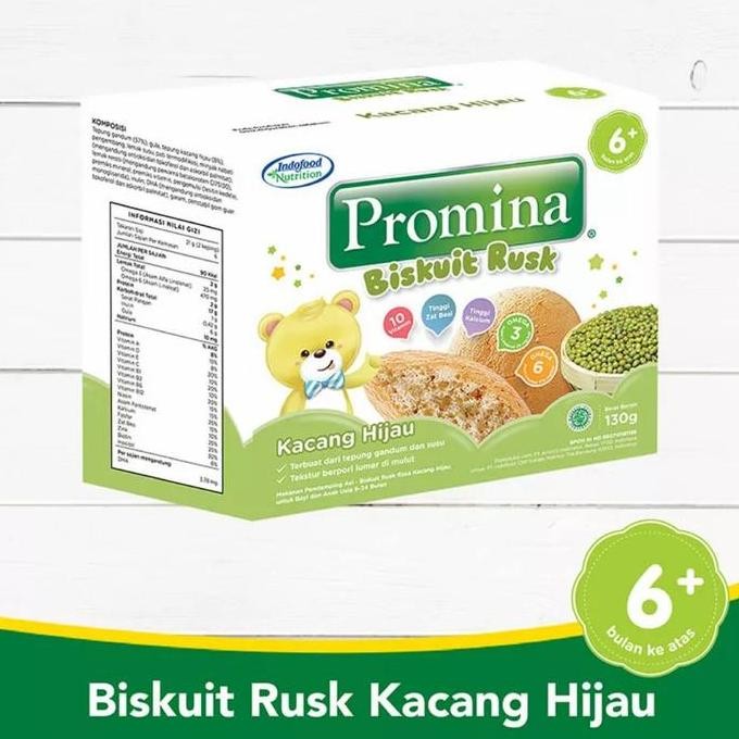 

Terlaris Promina Biskuit Rusk Kacang Hijau/ Beras Merah/Susu Snack Roti Bayi 6+