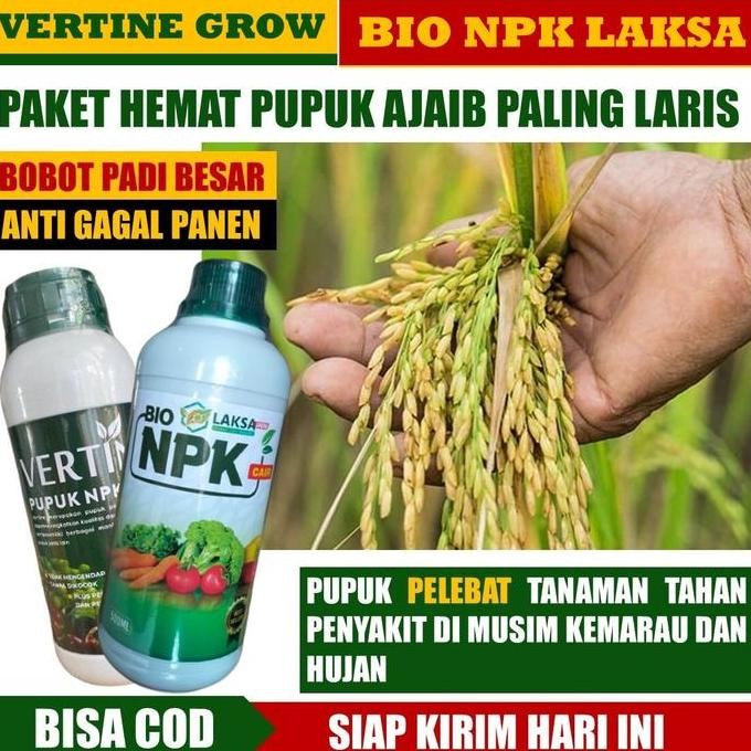 

Terlaris Paket Pupuk Murah 1 Botol Vertine Grow 1 Botol Npk Laksa Grow Padi Kalsium Padi & Vitamin Padi Hasil Panen Padi Maksimal, Melebatkan & Memperbanyak Buah Padi, Memperbanyak Padi Tanpa Rontok 100% Menambah Hasil Panen Padi Terbaik