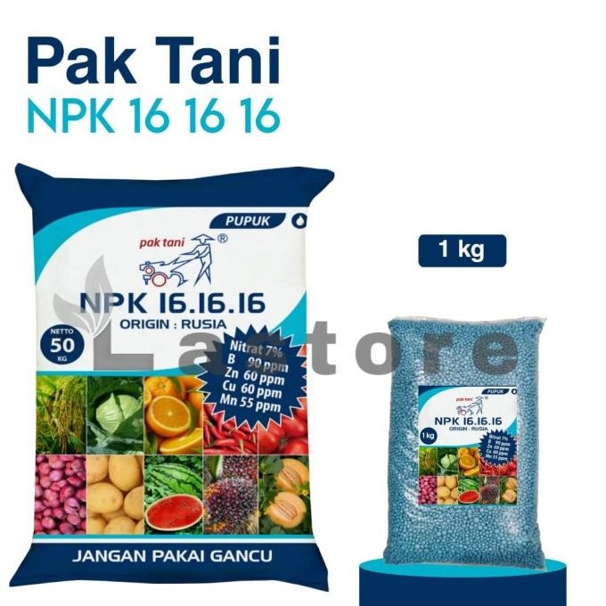 

Terlaris Pupuk Npk Pak Tani Npk 16 16 16 Kemasan Repack 1 Kg Origin Rusia