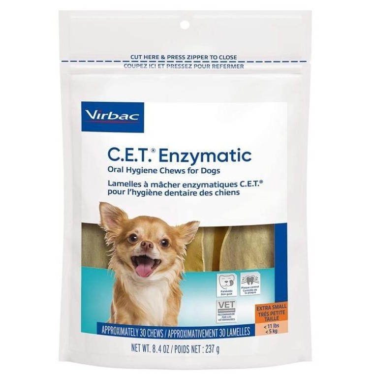 Virbac CET Enzymatic Oral Hygiene Chews for XS Dog - Dental Dog Treats