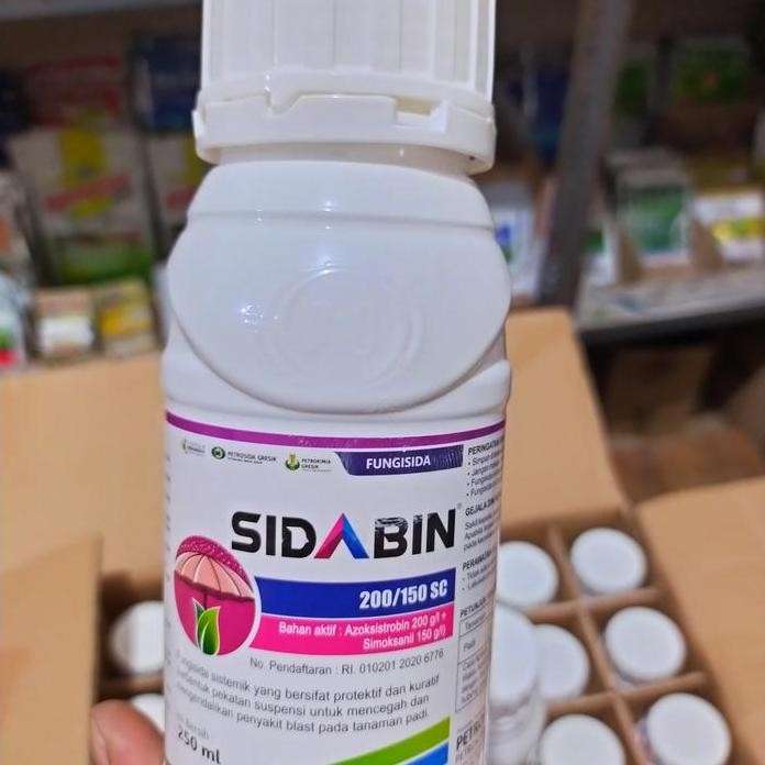 

Terlaris Fungisida Sidabin 350Sc Azoksistrobin 200 G/L, Simoksanil 150 G/L Kemasan 250Ml Hawar Daun Blast Bercak Cokelat Padi